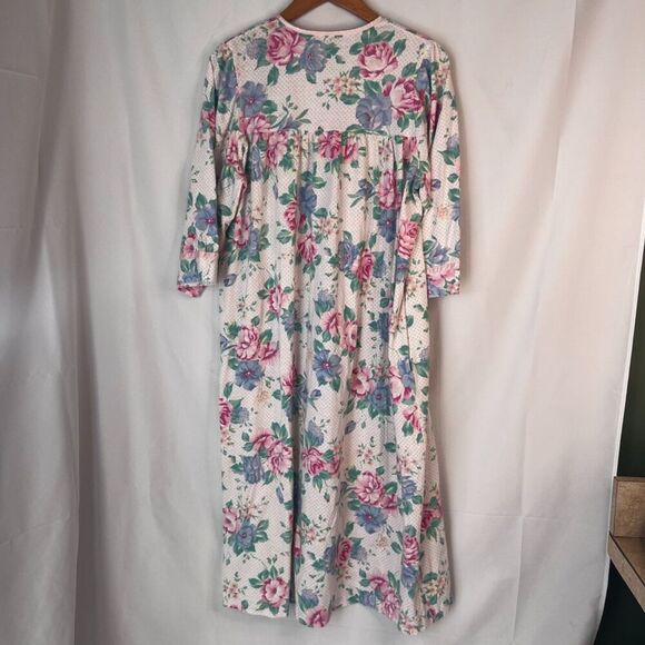 Cachet VTG Made In USA White Floral Night Dress Nightgown Cotton Blend Medium - Picture 2 of 9